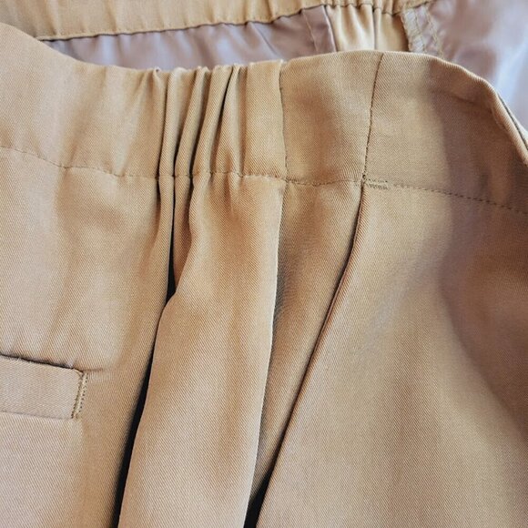 Chico's Front Pleated Skimmer Ankle Pants SZ 10 Tencel Brown Lightweight Flowy - Picture 6 of 9